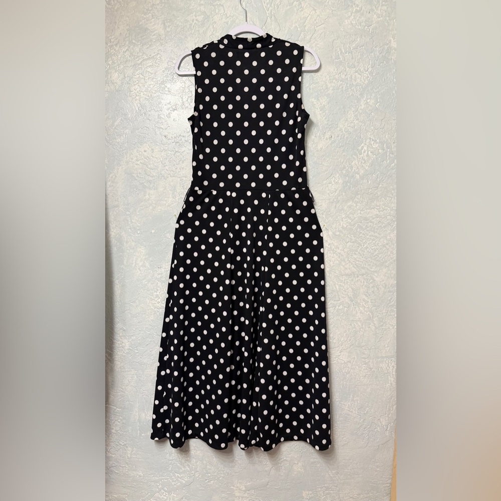 Jones New York Black and White polkadot V-Neck Maxi Dress - Picture 5 of 15